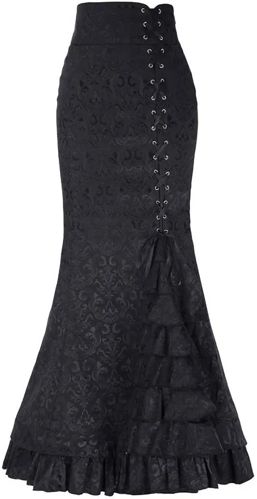 Skirts for Women Long Full Length Trendy Flare High Elastic Waist Boha Floral Print Palazzo Skirts for Women Fashion