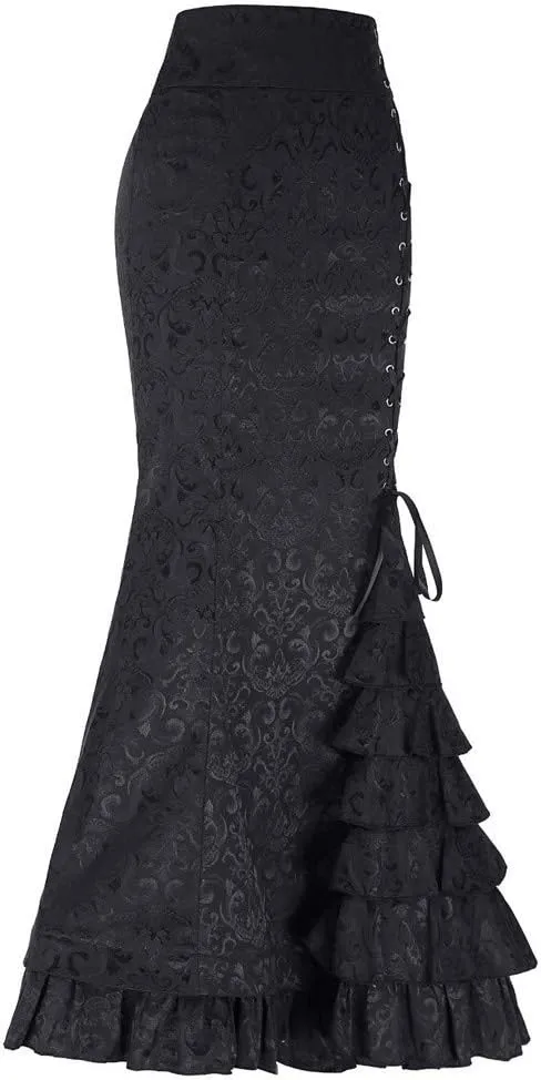 Skirts for Women Long Full Length Trendy Flare High Elastic Waist Boha Floral Print Palazzo Skirts for Women Fashion