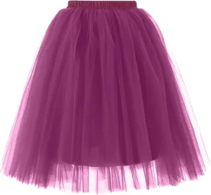 Skirts for Women Pleated Tulle Short Skirt Solid Color High Waist Tutu Ballet Half-Body Clothes Adult Dancing Skirts