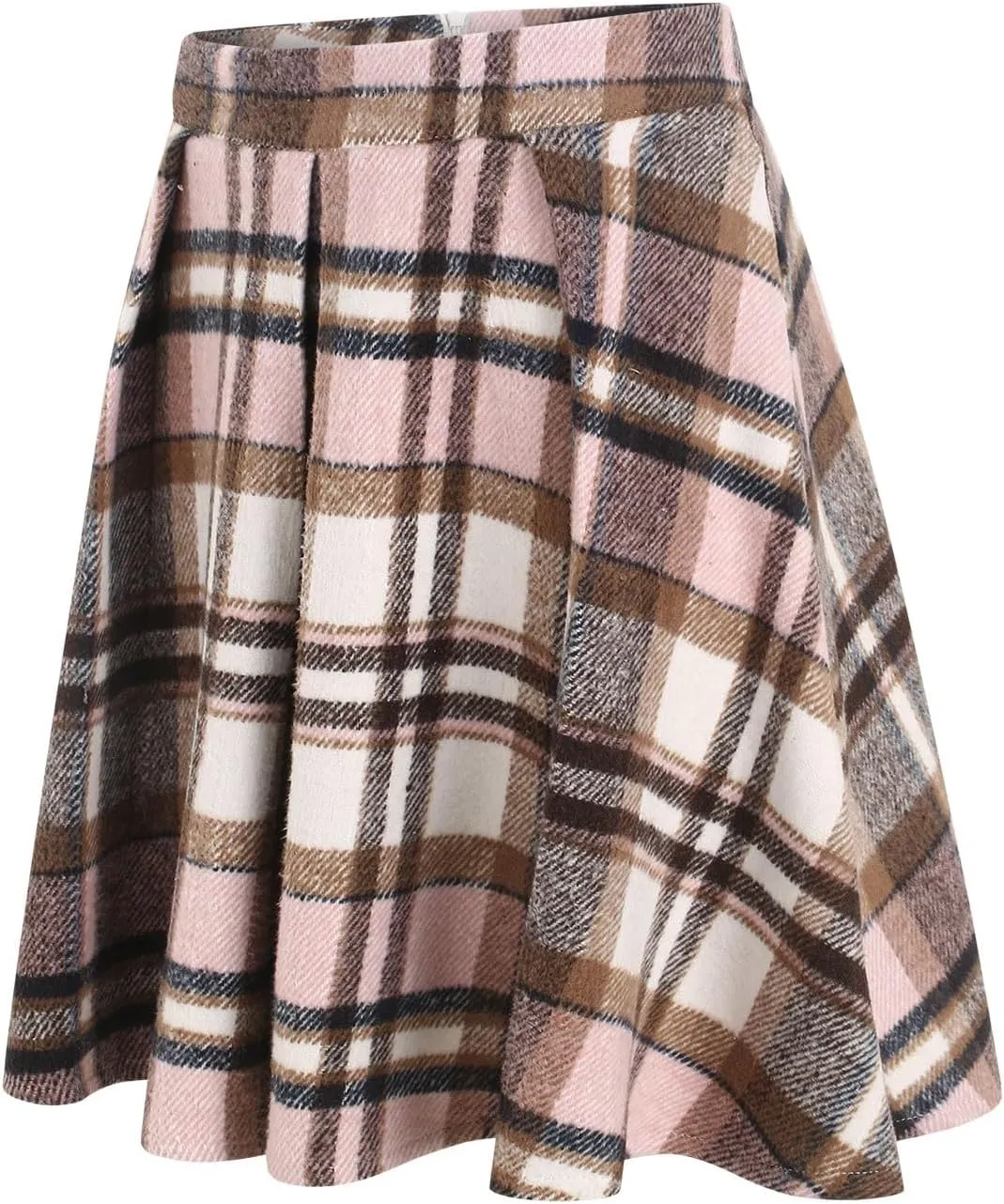 Skirts for Women Trendy Plaid Y2K High Elastic Waist Flowy Ruffles Casual Pleated Short Skirts for Summer Streetwear