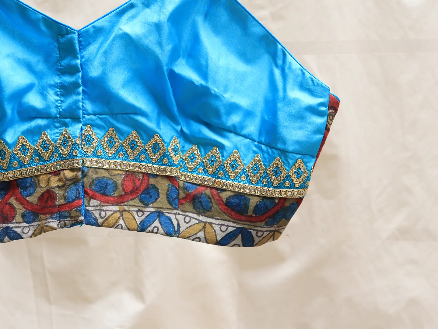 Sky blue, Kalamkari bralette