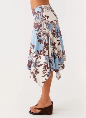 Skye Midi Skirt - Bluewood Blossom Skye Midi Skirt - Bluewood Blossom