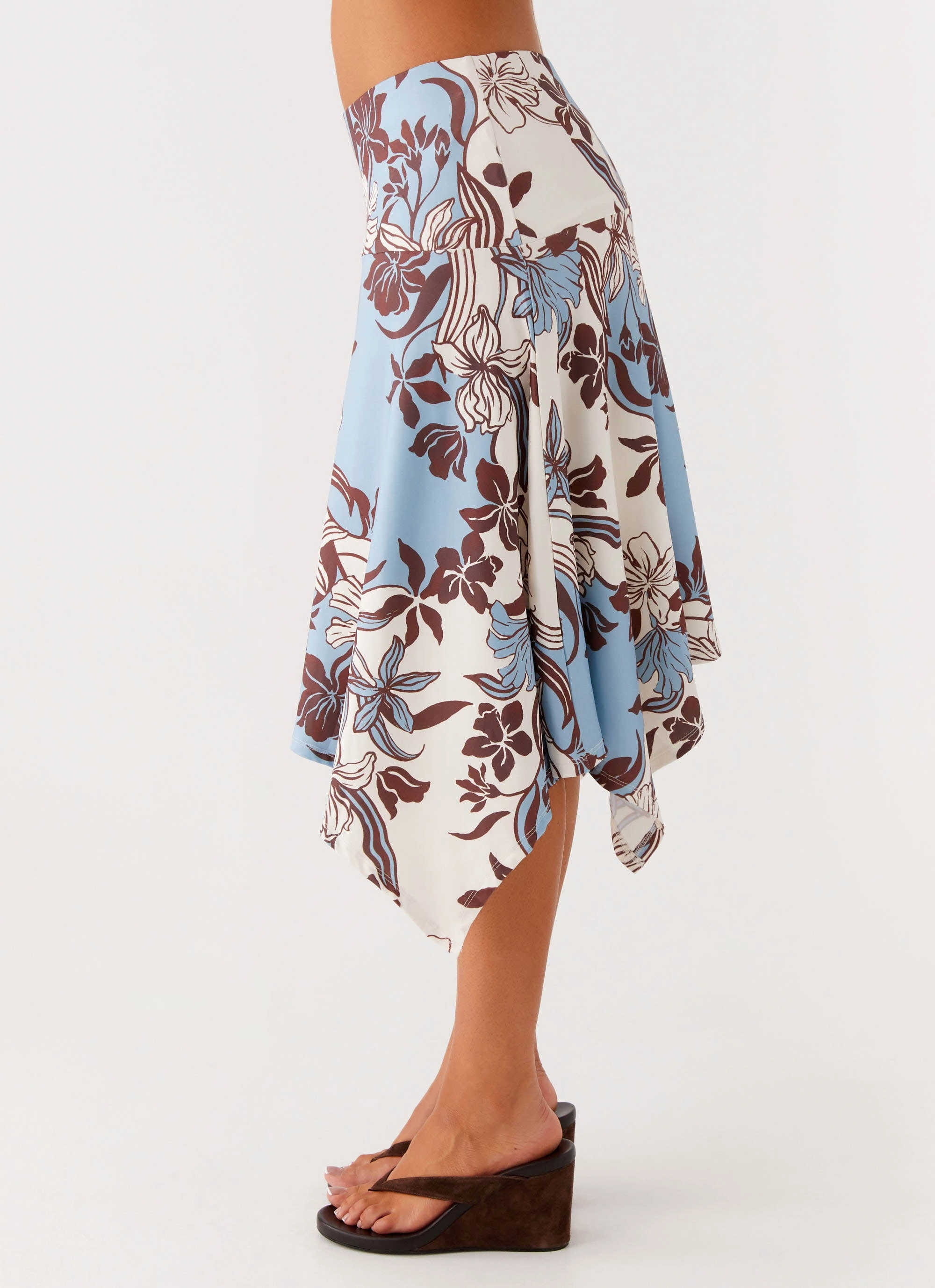 Skye Midi Skirt - Bluewood Blossom