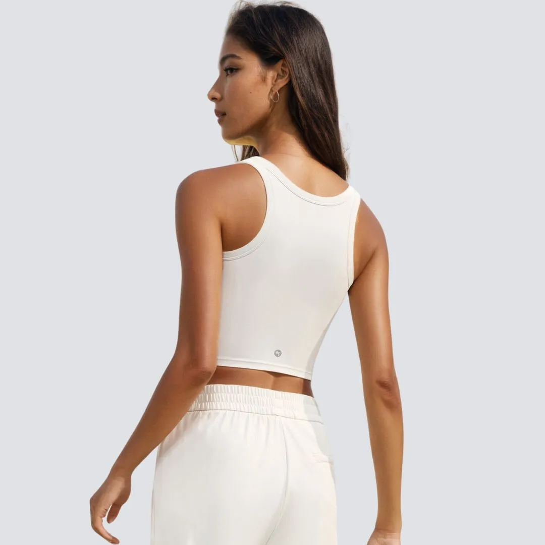 Sleeveless Comfort Top - Ivory White