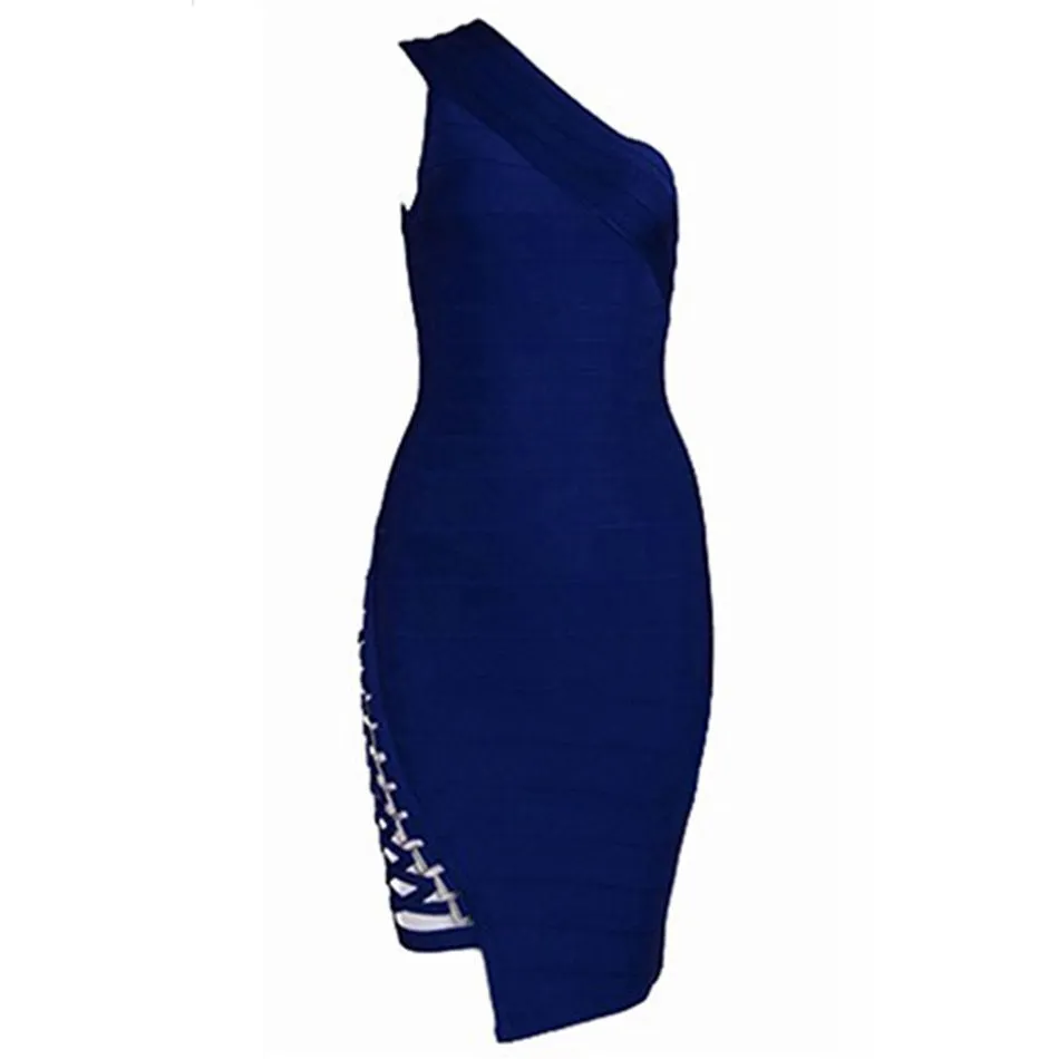 Sleeveless One-Shoulder Sequined Sexy Night Out Party Dress