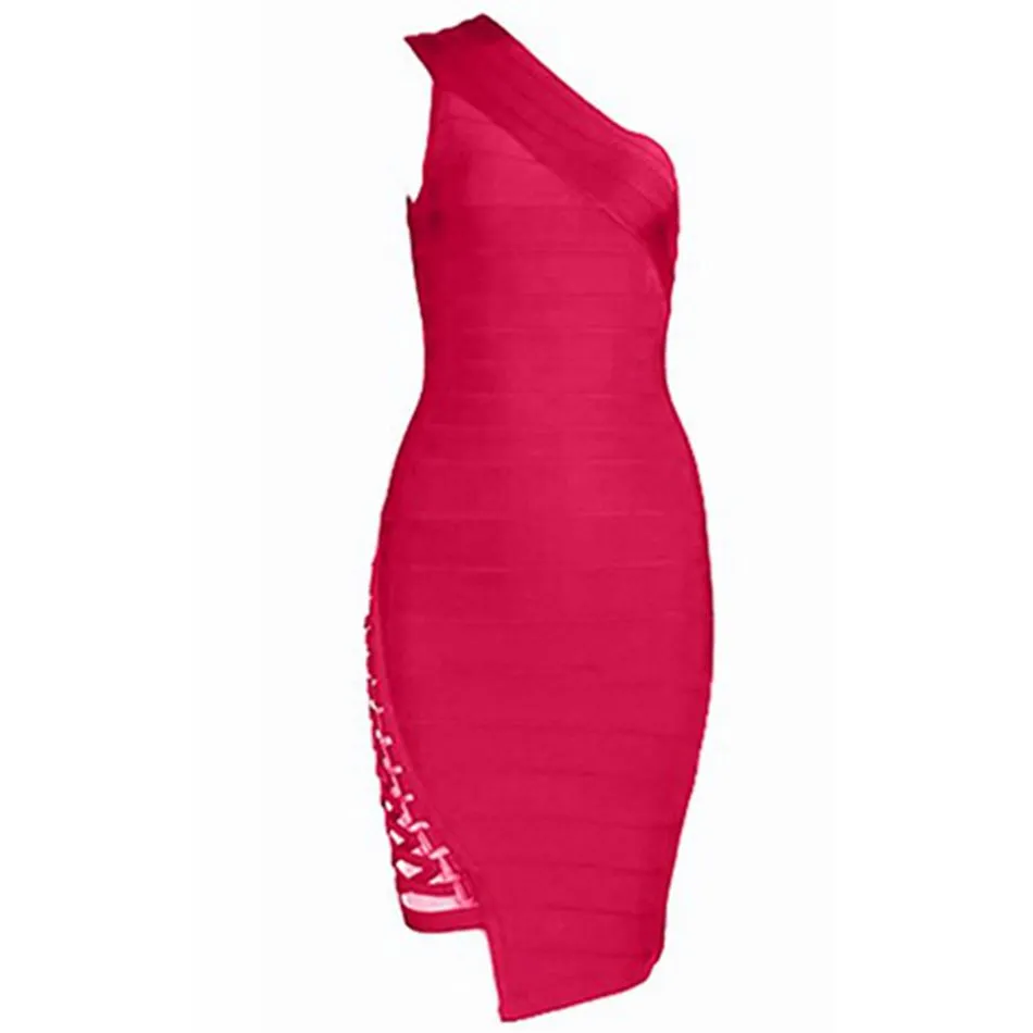 Sleeveless One-Shoulder Sequined Sexy Night Out Party Dress