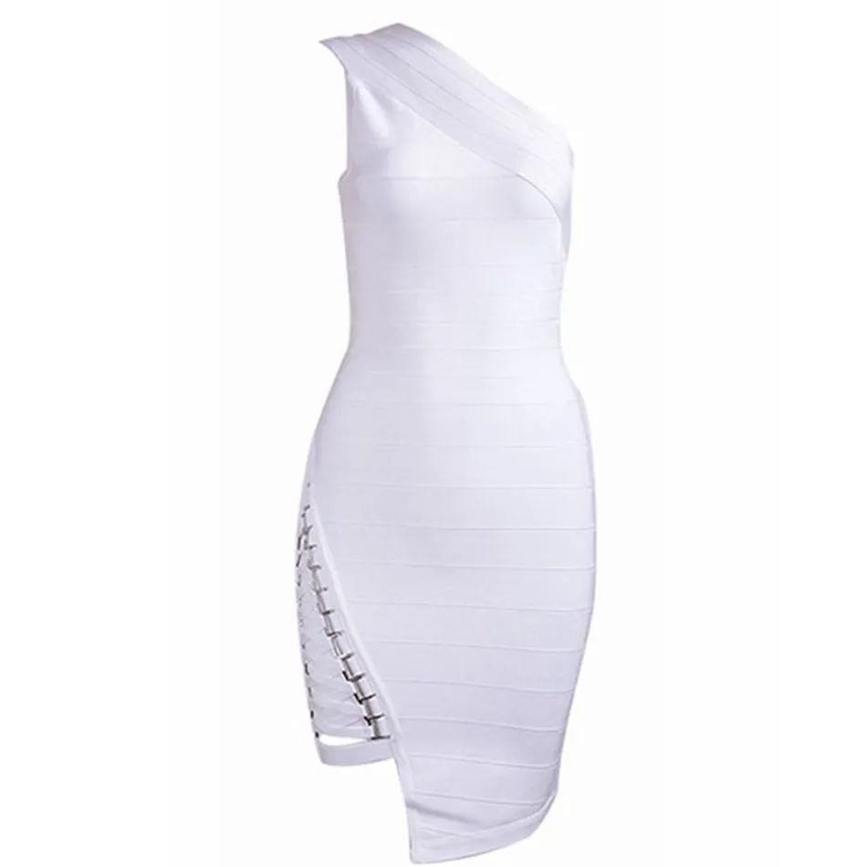 Sleeveless One-Shoulder Sequined Sexy Night Out Party Dress