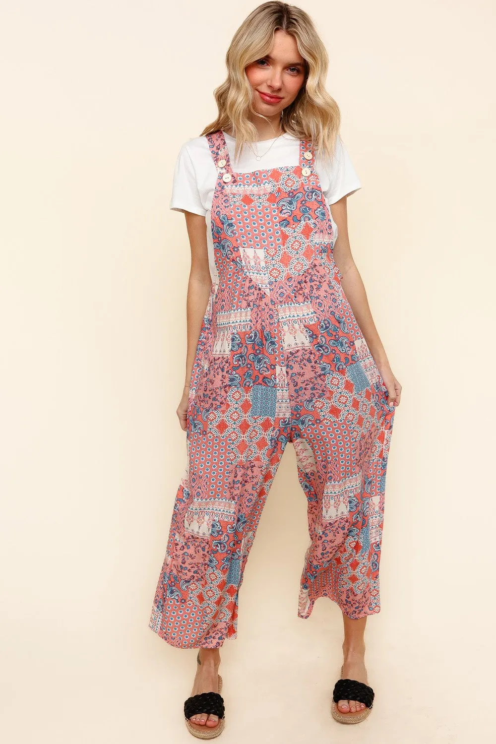 SLEEVELESS PATCHWORK  JUMPSUIT