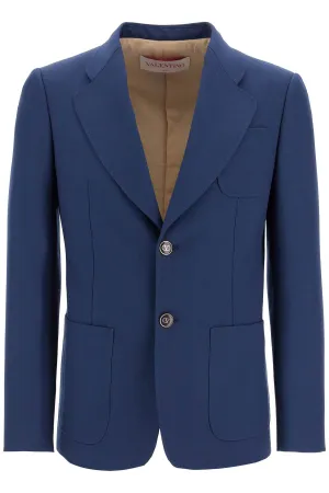slim fit wool gabardine jacket 6V3CEG959EB INDACO