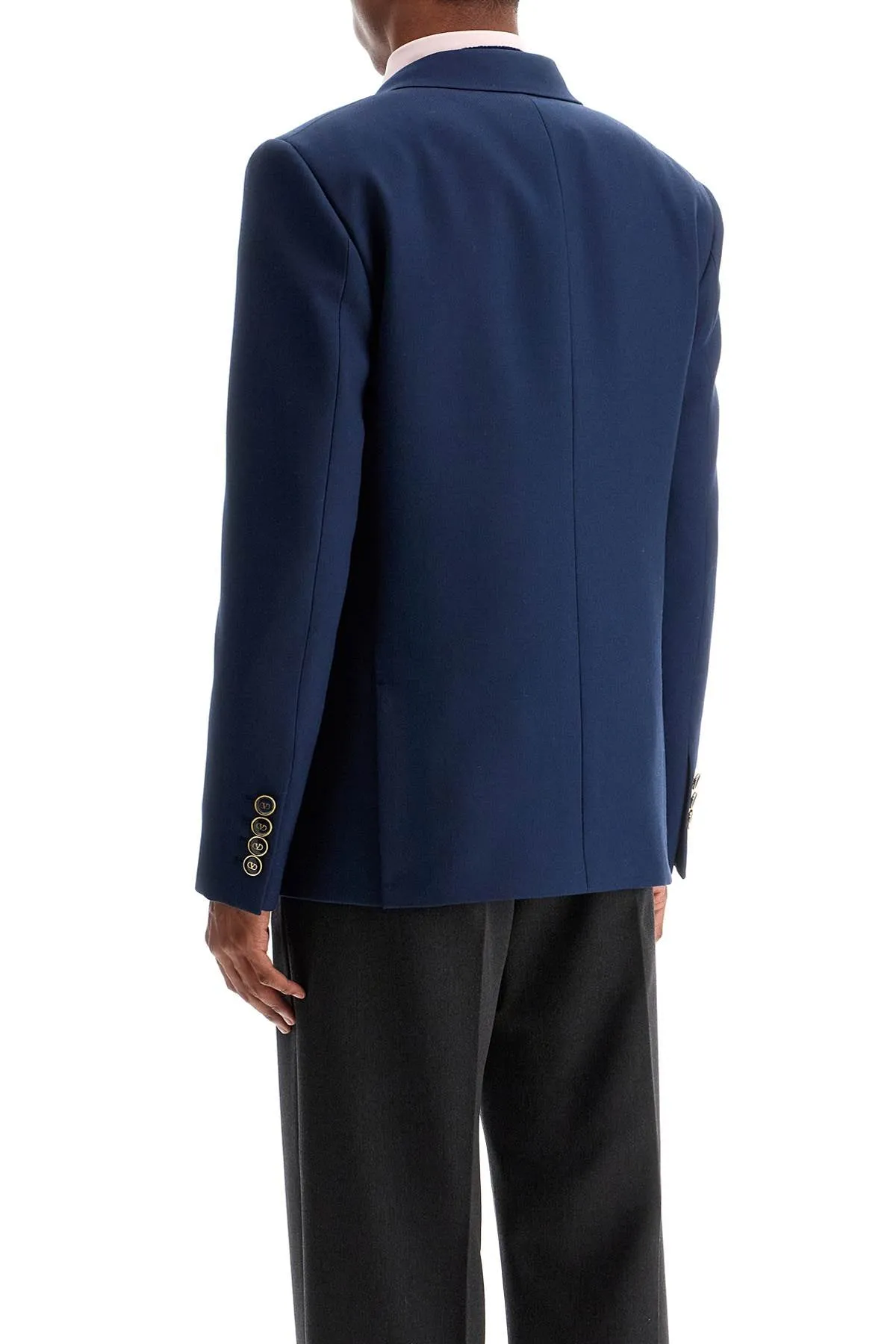 slim fit wool gabardine jacket 6V3CEG959EB INDACO