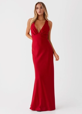 Slyvia Maxi Dress - Red Slyvia Maxi Dress - Red