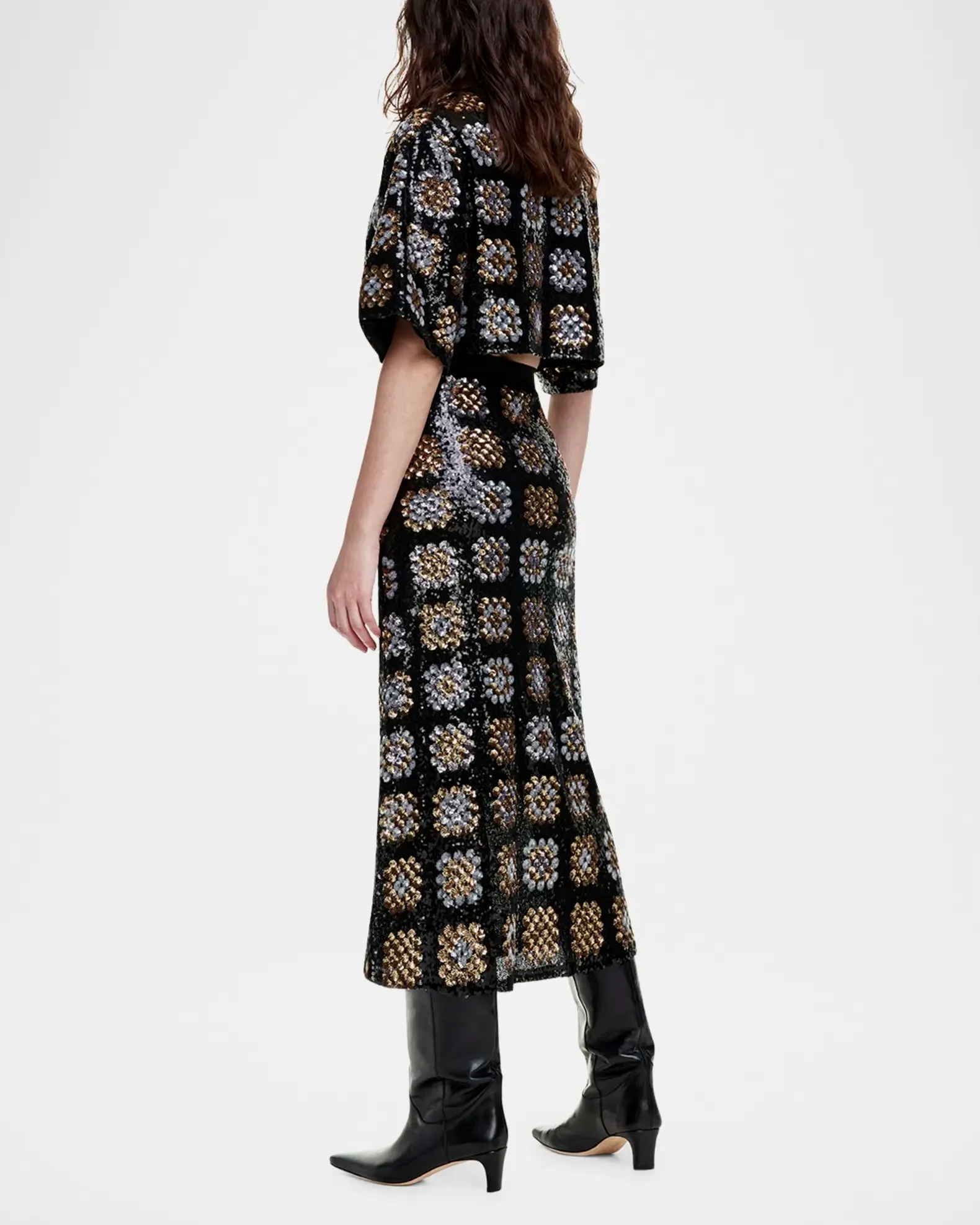Sm24117 Gold Sequin Top