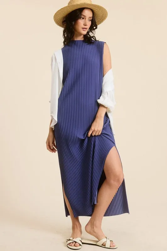 Sofia Pleated Midi Dress Teal