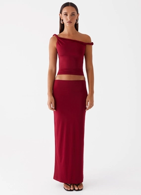 Solace Soul Maxi Skirt - Maroon Solace Soul Maxi Skirt - Maroon