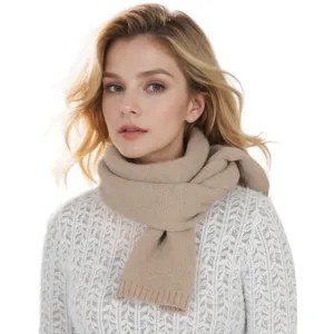 Solid Color Knitted Scarf Winter Neck Warm Wrap Stylish Cold Weather Accessory for Women
