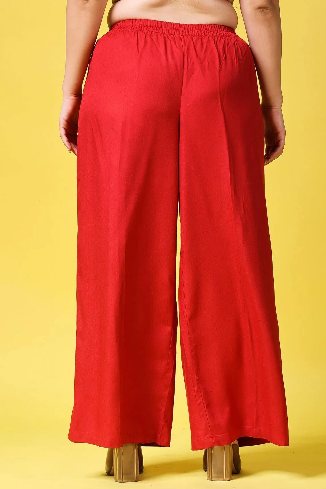 Solid Wide Legged Rayon Palazzo