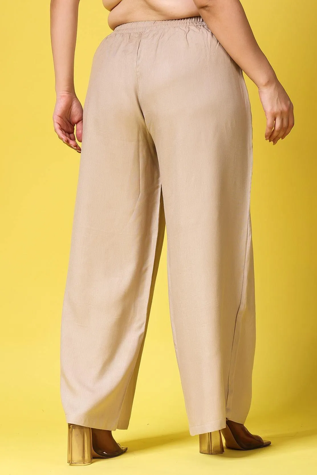 Solid Wide Legged Rayon Palazzo