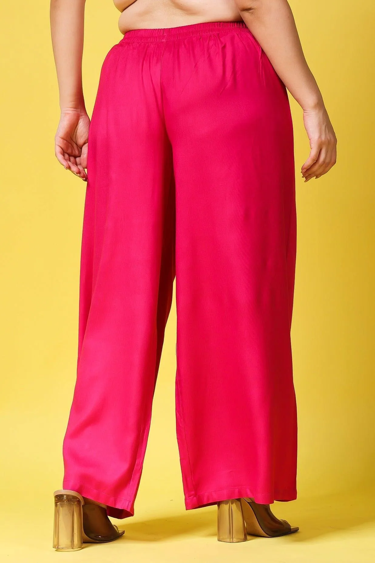 Solid Wide Legged Rayon Palazzo