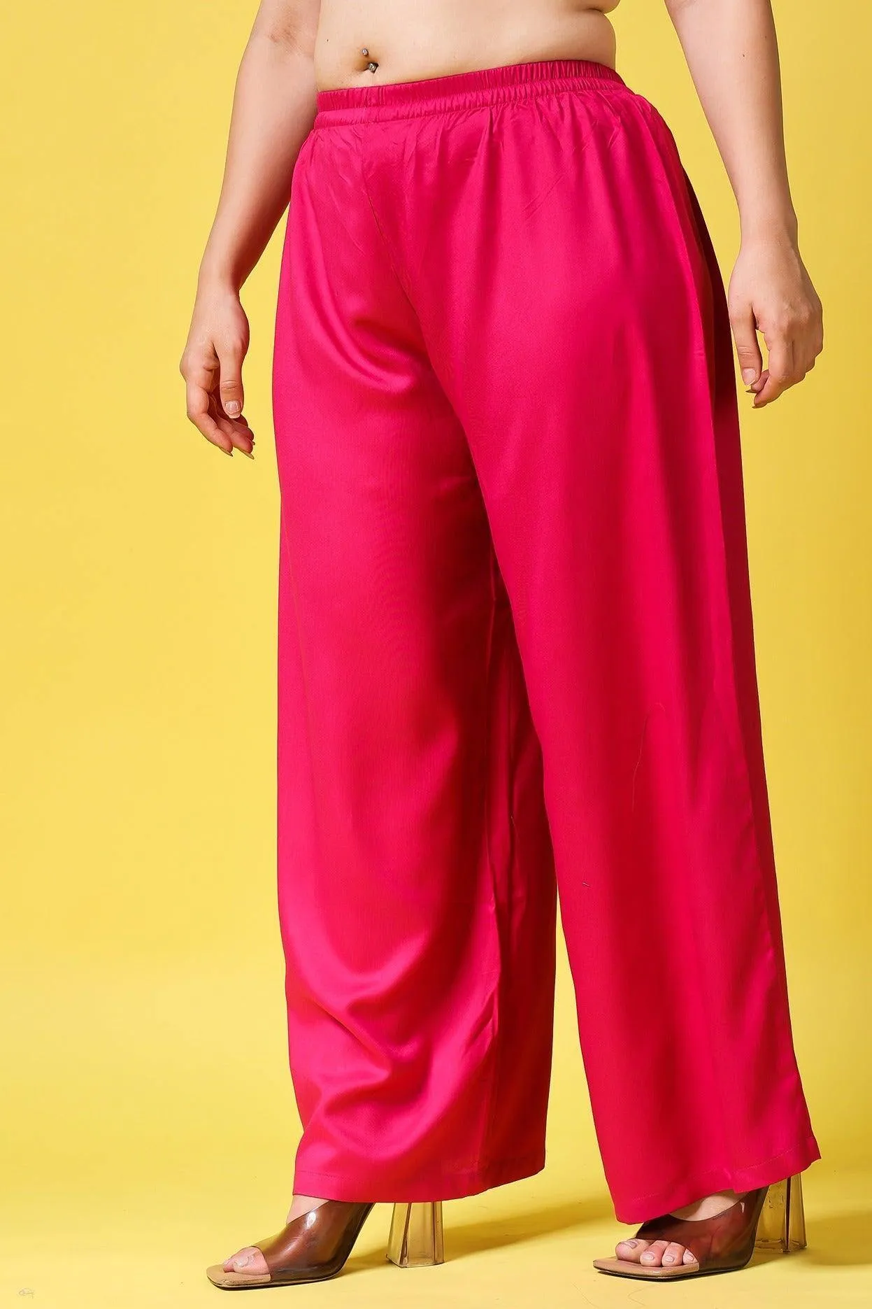 Solid Wide Legged Rayon Palazzo