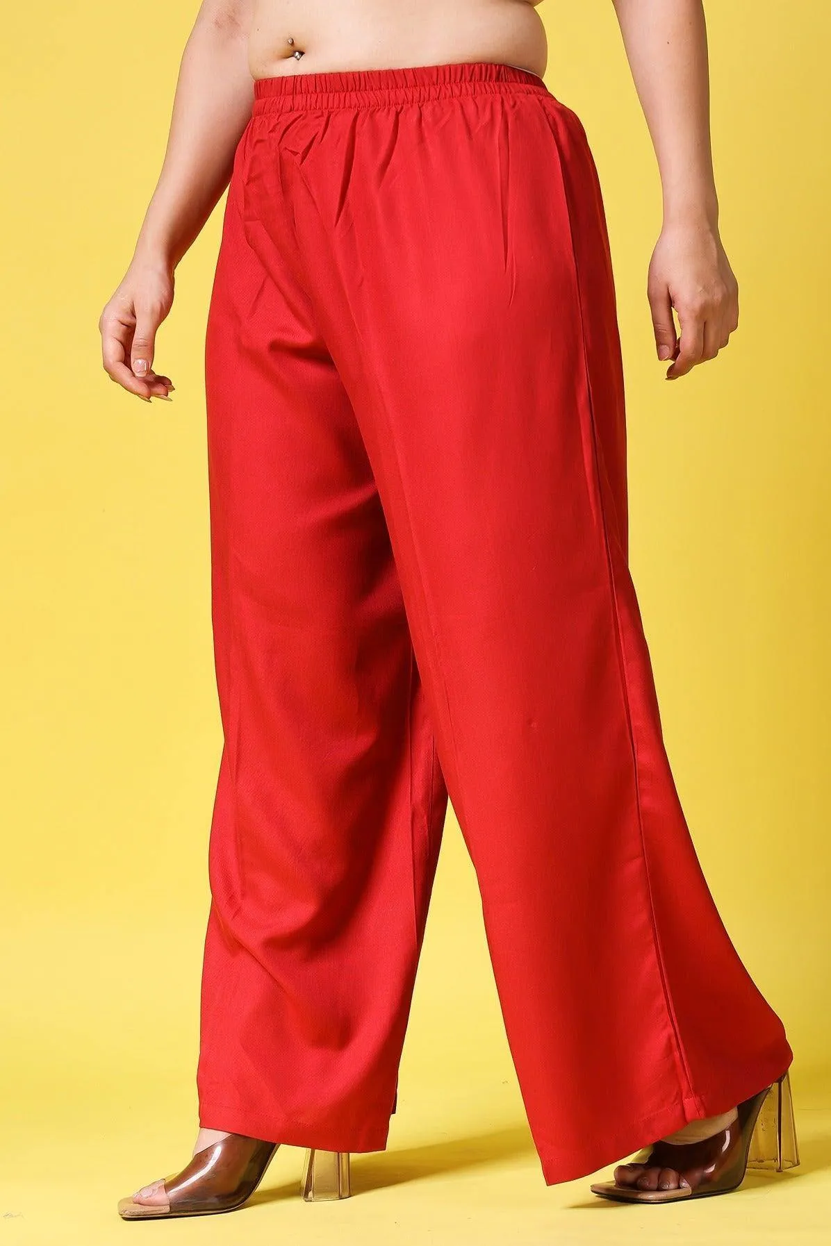 Solid Wide Legged Rayon Palazzo