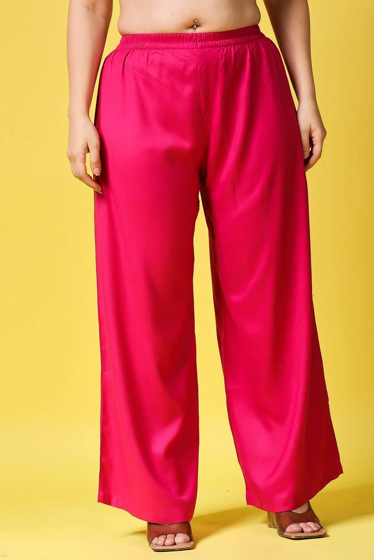 Solid Wide Legged Rayon Palazzo