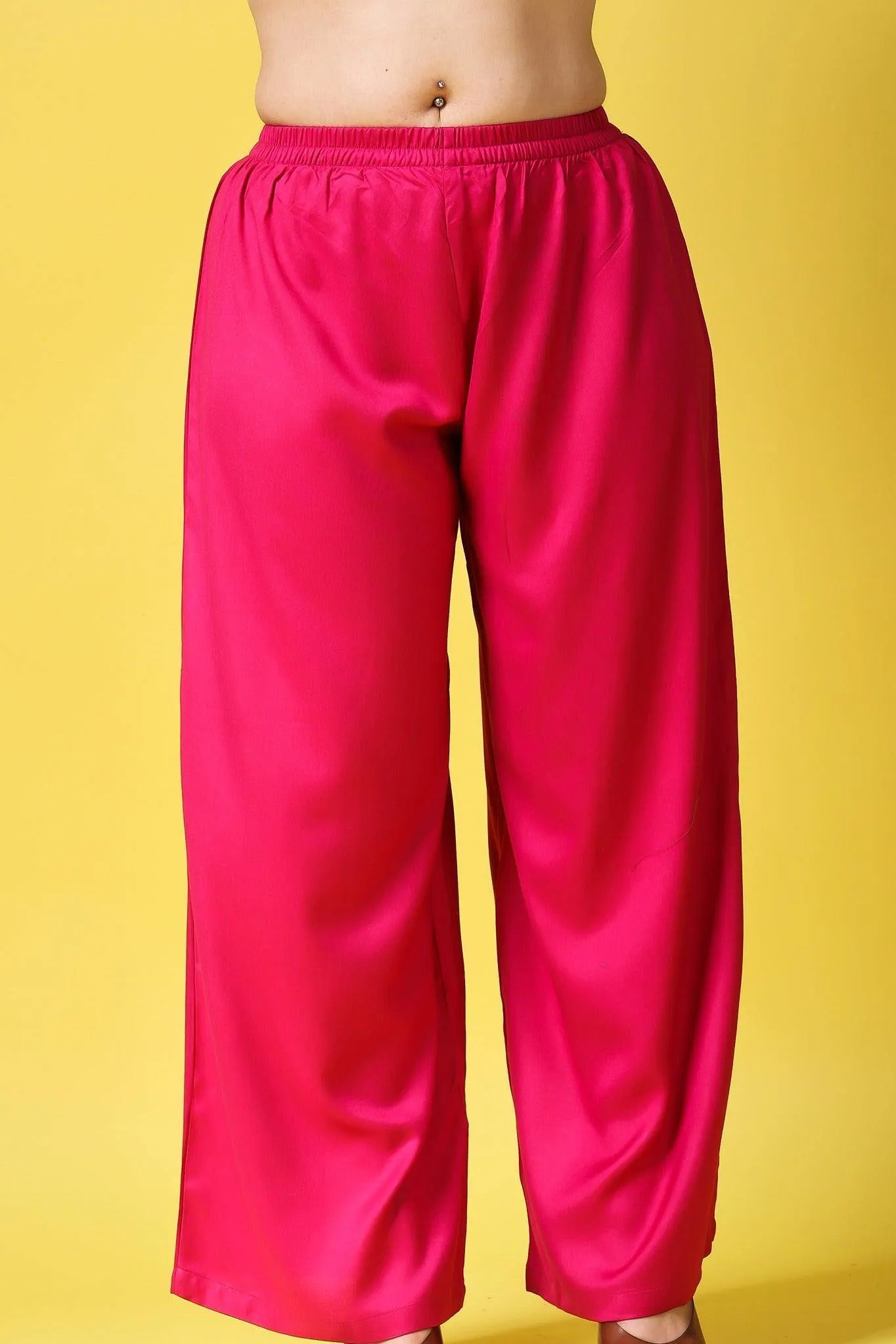 Solid Wide Legged Rayon Palazzo