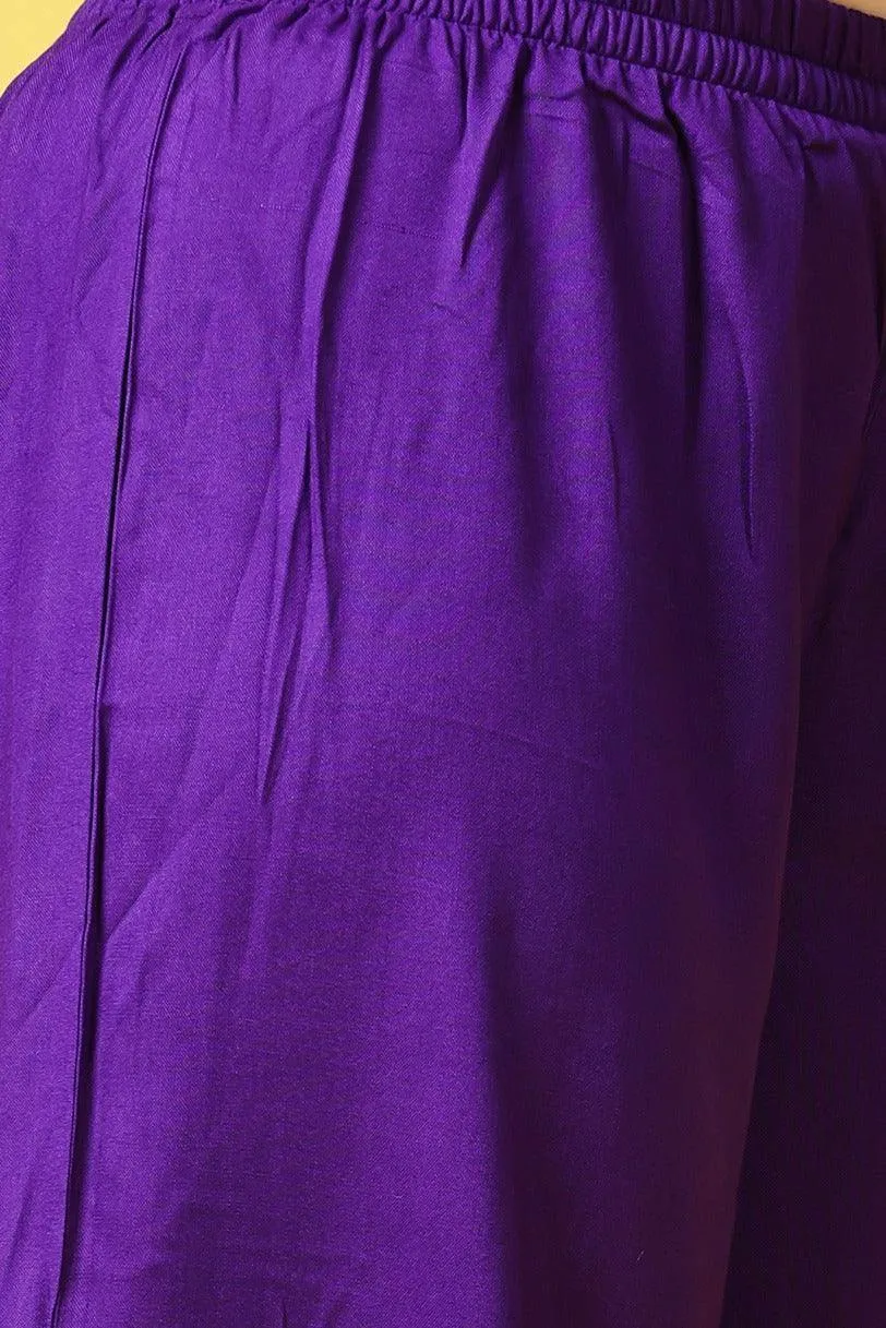 Solid Wide Legged Rayon Palazzo
