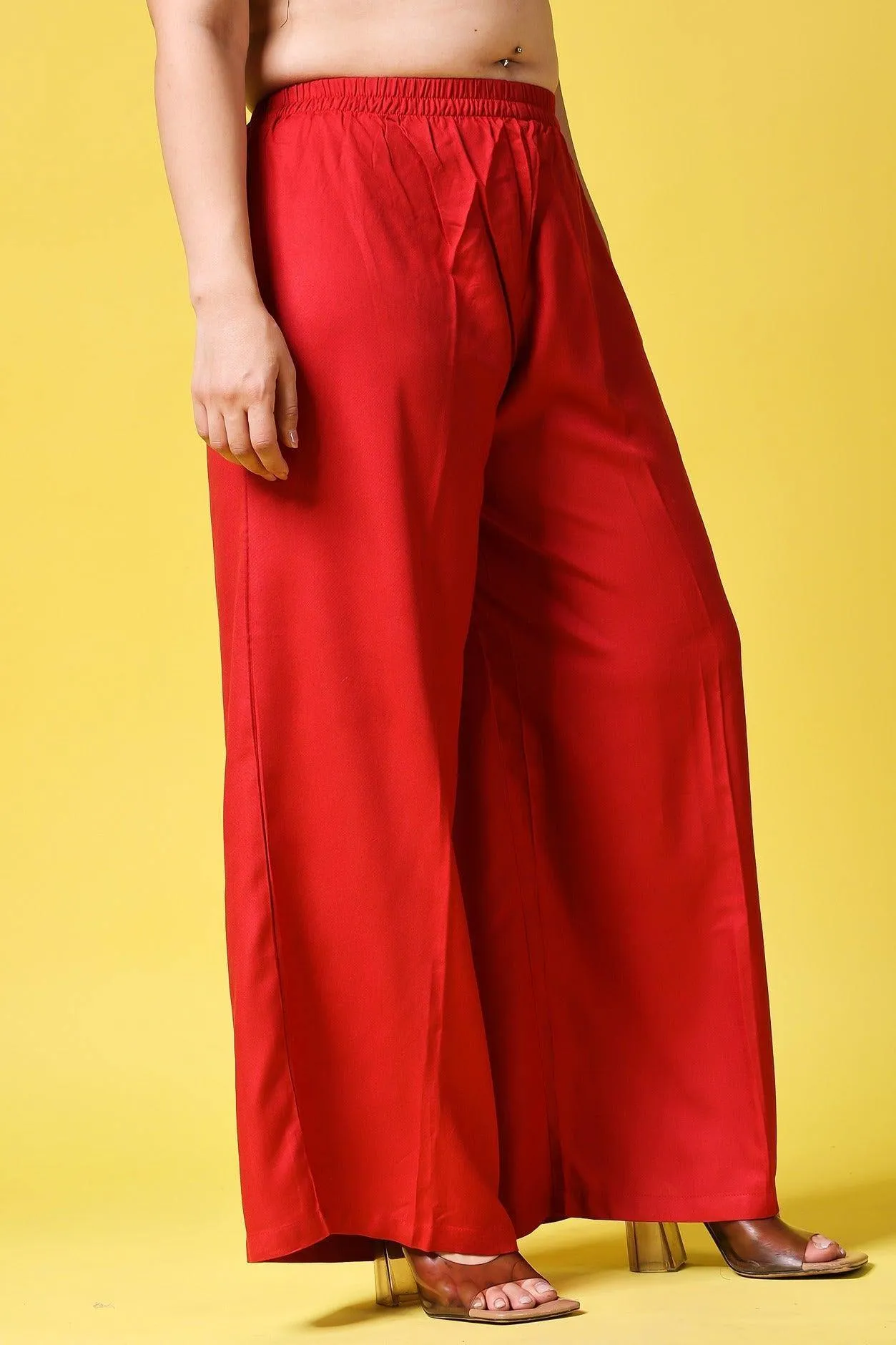 Solid Wide Legged Rayon Palazzo