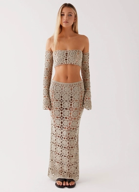 Sorrentino Crochet Long Sleeve Top - Sage Sorrentino Crochet Long Sleeve Top - Sage