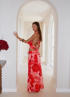 Soulful Low Rise Maxi Skirt - Sicily Sunsets Print Soulful Low Rise Maxi Skirt - Sicily Sunsets Print