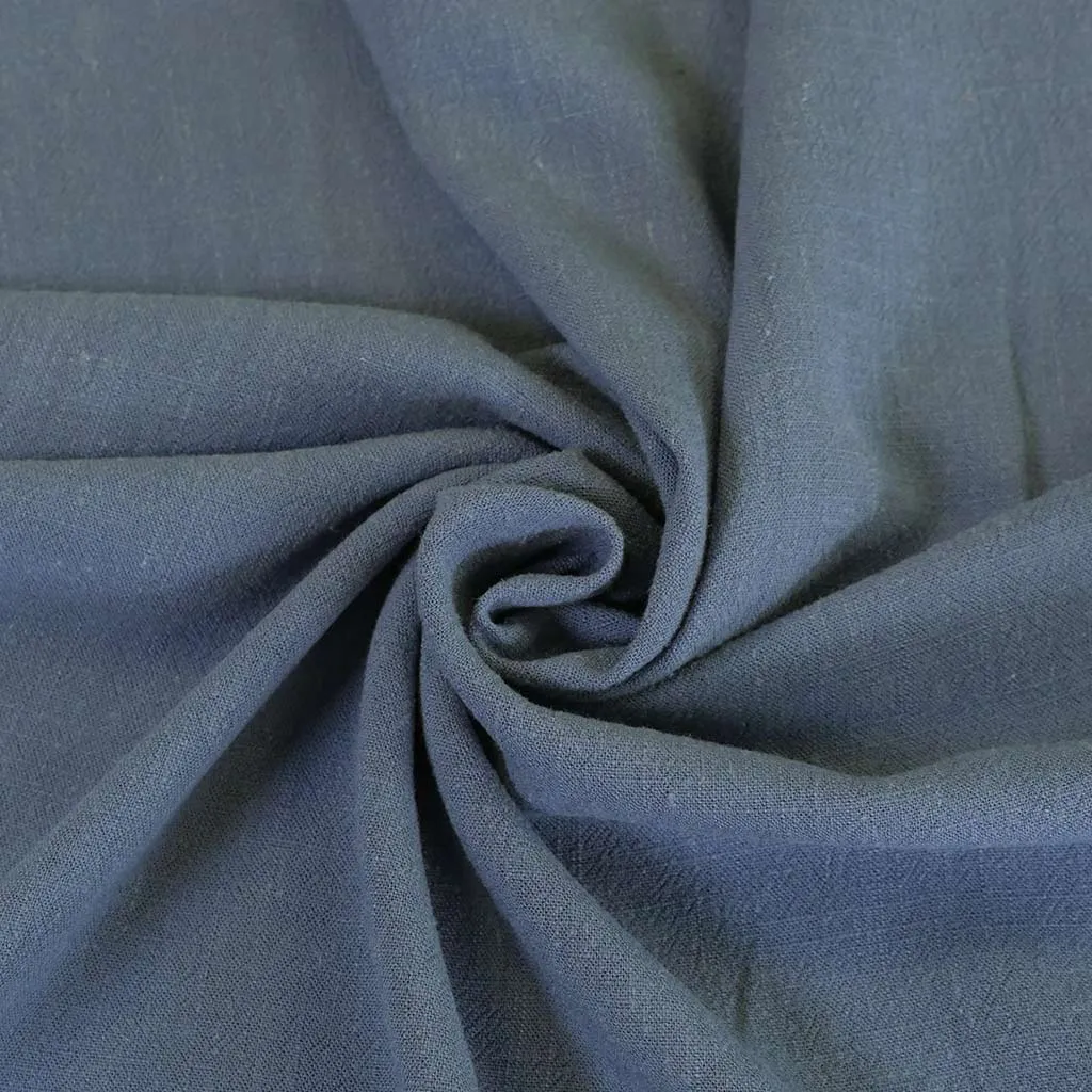 Spa - Airforce Blue, Viscose and Linen Woven Fabric Sample