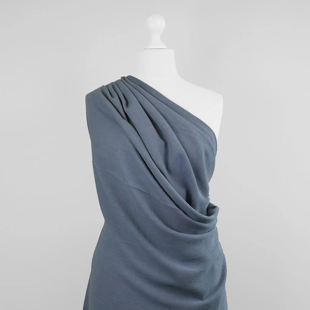 Spa - Airforce Blue, Viscose and Linen Woven Fabric Sample