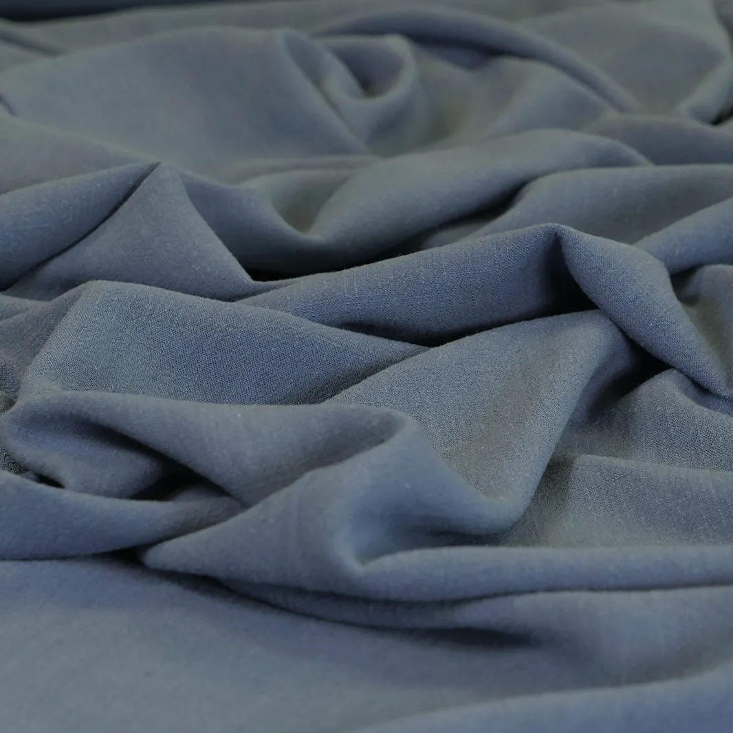 Spa - Airforce Blue, Viscose and Linen Woven Fabric Sample
