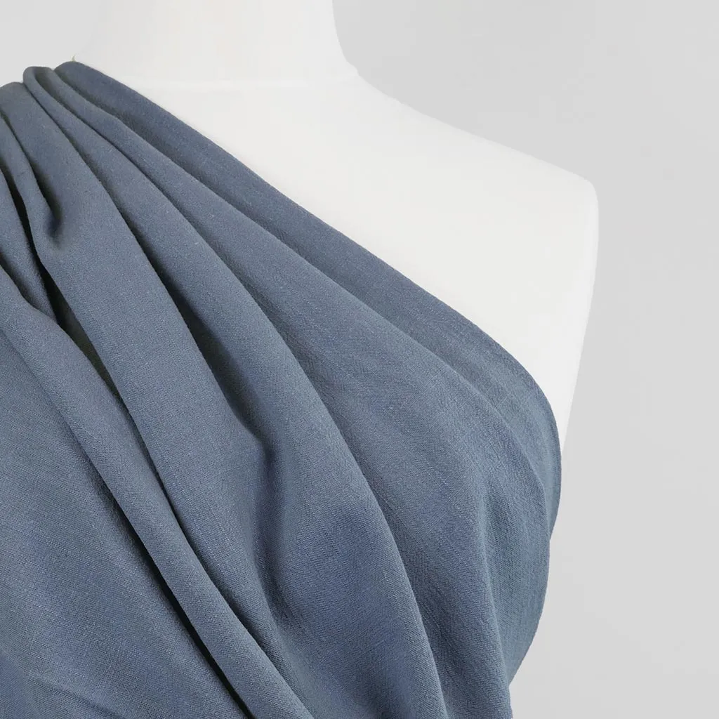 Spa - Airforce Blue, Viscose and Linen Woven Fabric Sample