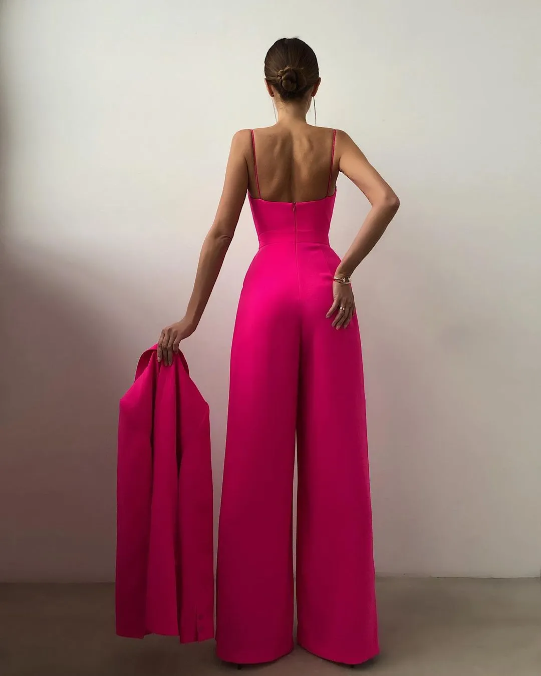 Spaghetti Bandage High Waist Wide Leg  Jumpsuit