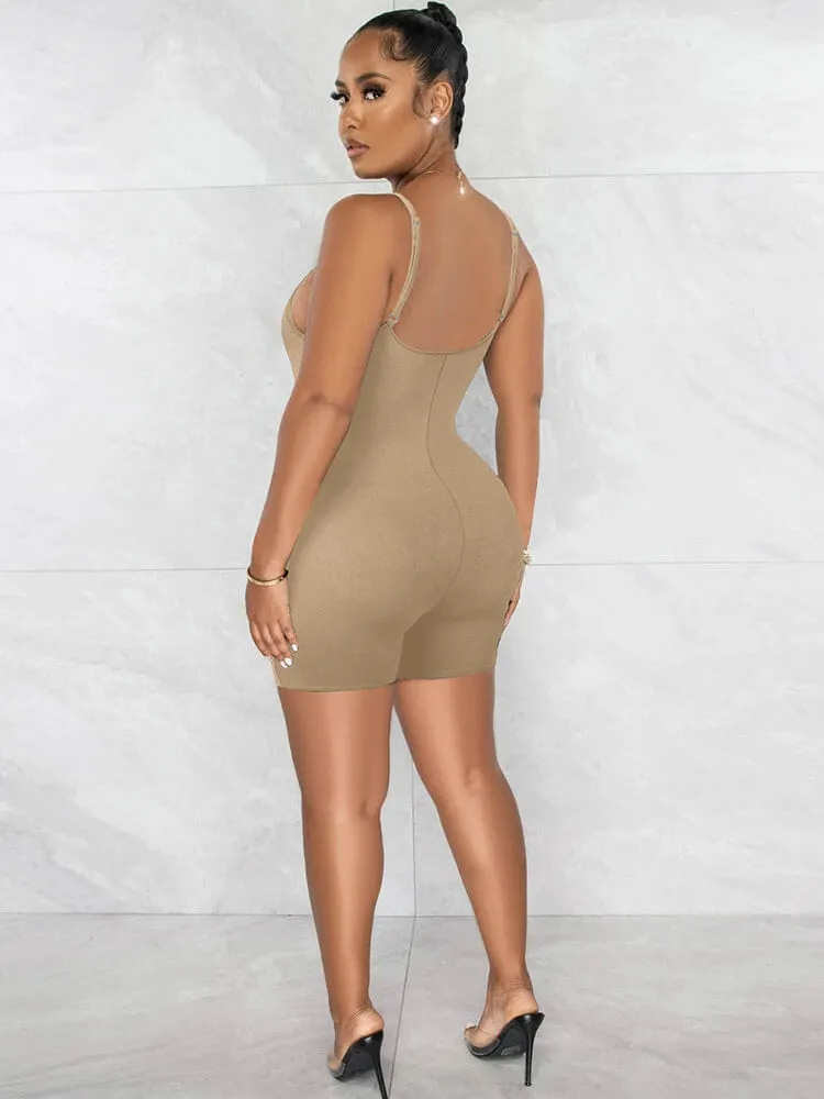Spaghetti Straps Sleeveless Bodycon Rompers