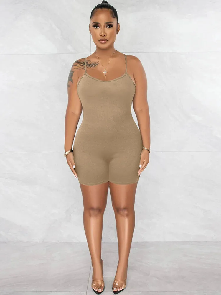 Spaghetti Straps Sleeveless Bodycon Rompers