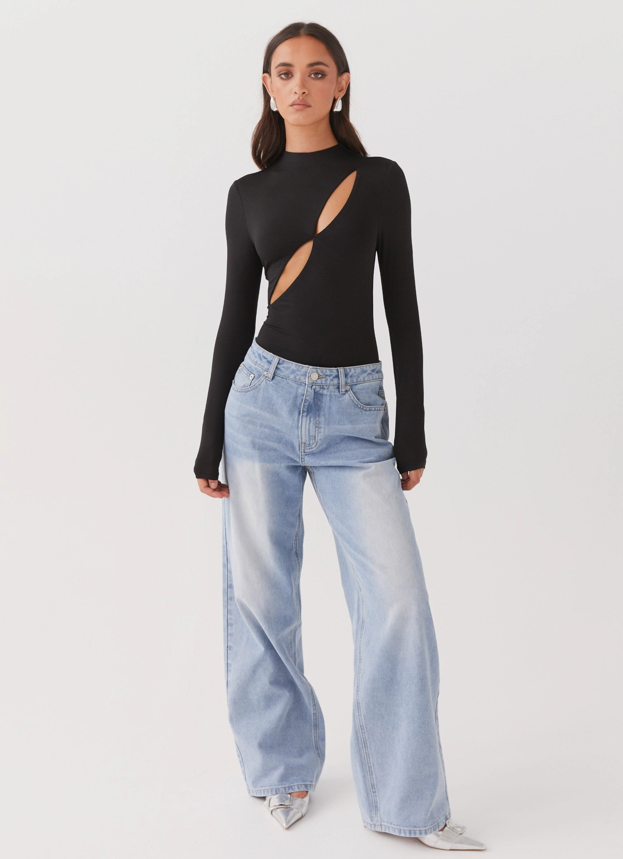 Special Affair Long Sleeve Bodysuit - Black