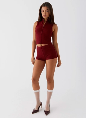 Spectate Collar Top - Maroon Spectate Collar Top - Maroon