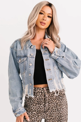Standing Tall Signature 8 Distressed Denim Jacket (Medium Denim) Standing Tall Signature 8 Distressed Denim Jacket (Medium Denim)