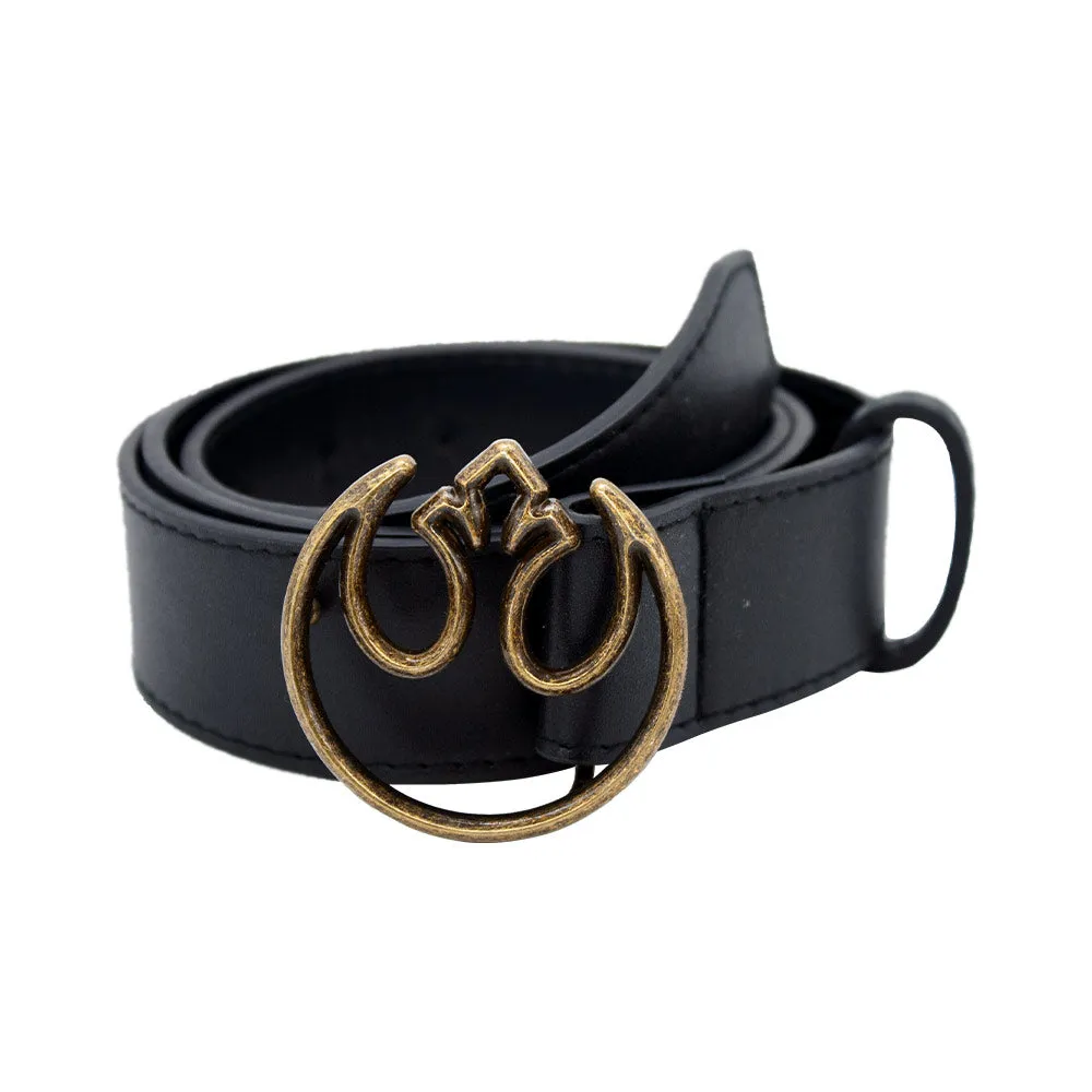 Star Wars Rebel Alliance Icon Enamel Cast Buckle - Black PU Strap Belt