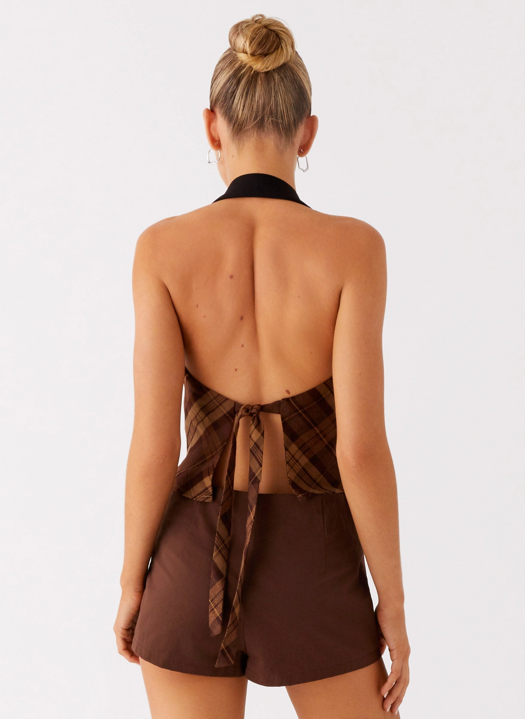 Stateside Cowl Top - Plaid