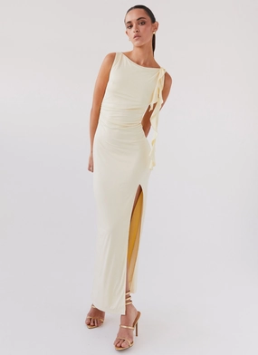 Stay With Me Frill Maxi Dress - Buttercream Stay With Me Frill Maxi Dress - Buttercream