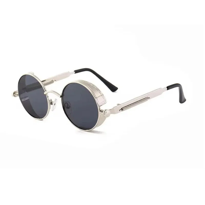 Steampunk Round Sunglasses - Men's Retro Steam Punk Style