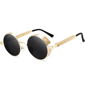 Steampunk Round Sunglasses - Men's Retro Steam Punk Style