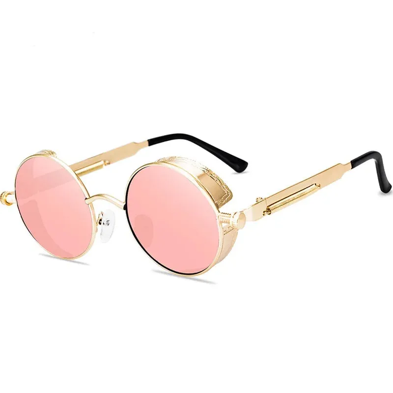 Steampunk Round Sunglasses - Men's Retro Steam Punk Style
