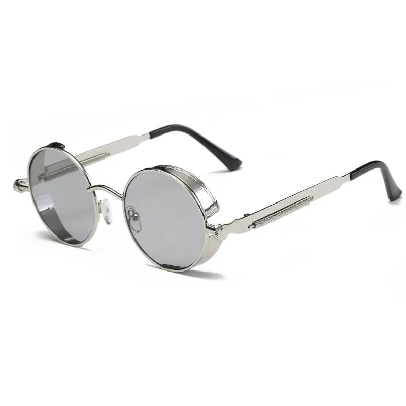Steampunk Round Sunglasses - Men's Retro Steam Punk Style