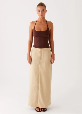 Stella Tailored Maxi Skirt - Beige Stella Tailored Maxi Skirt - Beige