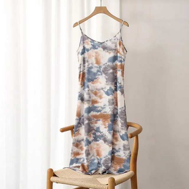 Strappy Satin Silk Slip Dress