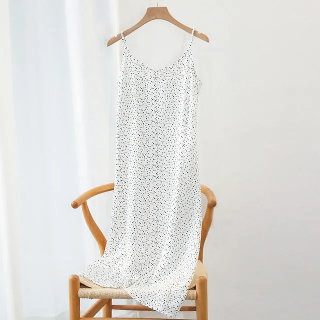Strappy Satin Silk Slip Dress